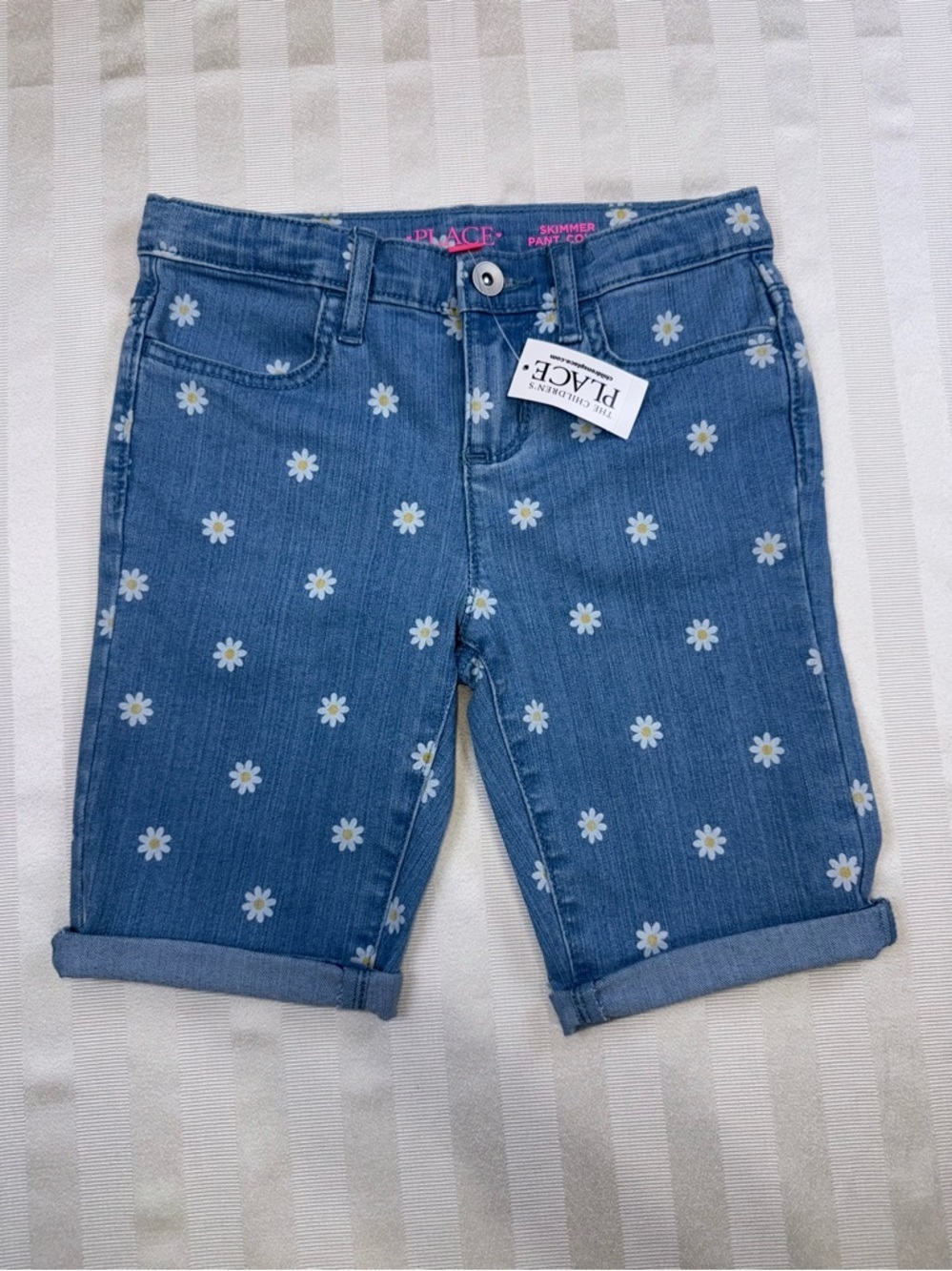 The Children’s Place - Daisy Denim Skimmer Short - Peony Wash Size 8 Youth NWT